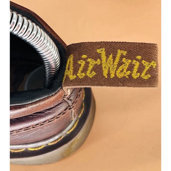 Vtg Y2K Yellow Stitch Dr. Martens Brn UK 4 US 6-6.5 Chunky Lug Sole Boot England - Picture 5 of 12